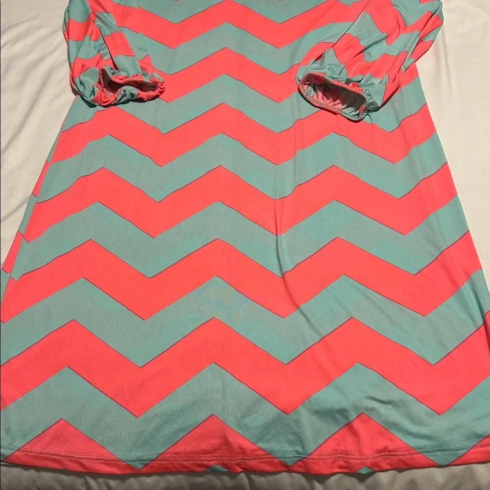Filly Flair Aqua and Coral Dress